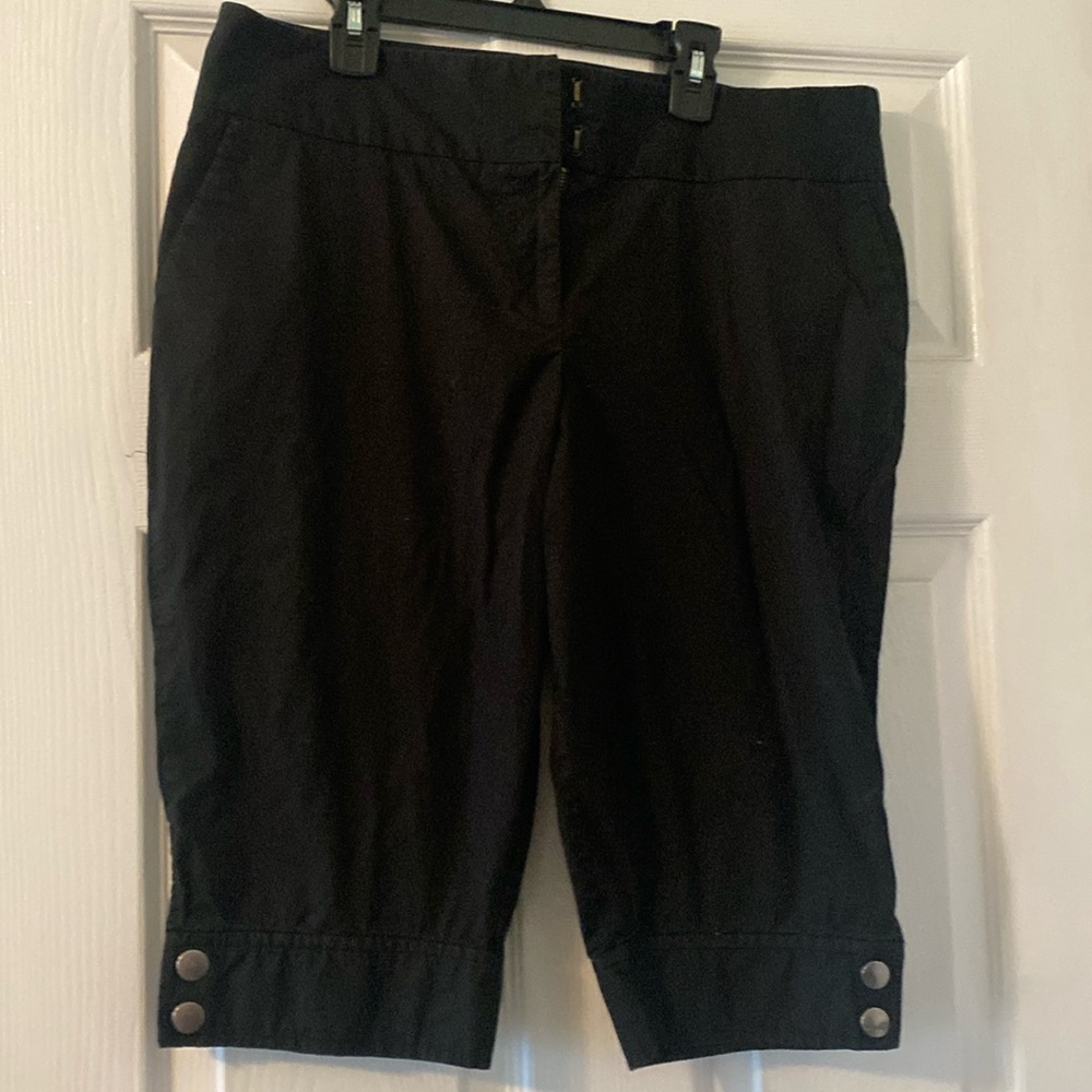 INC black capris. Size 12. Small mark on bank pant leg